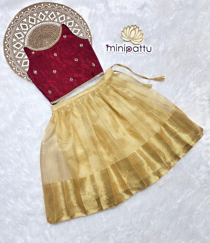 Rini - Maroon Gold Minipattu