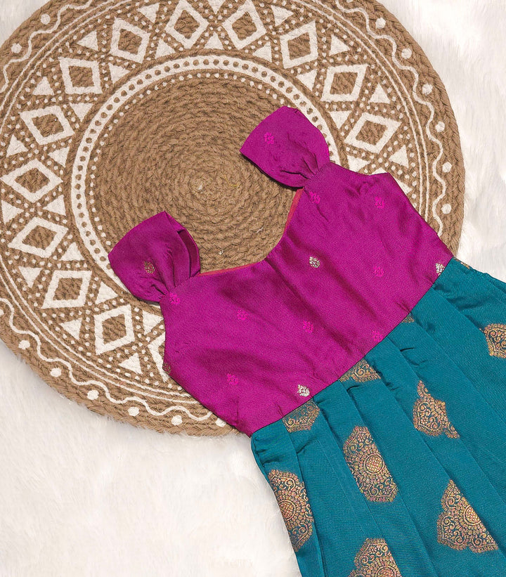 Rithu - Purple Blue Frock Minipattu