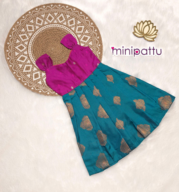 Rithu - Purple Blue Frock Minipattu