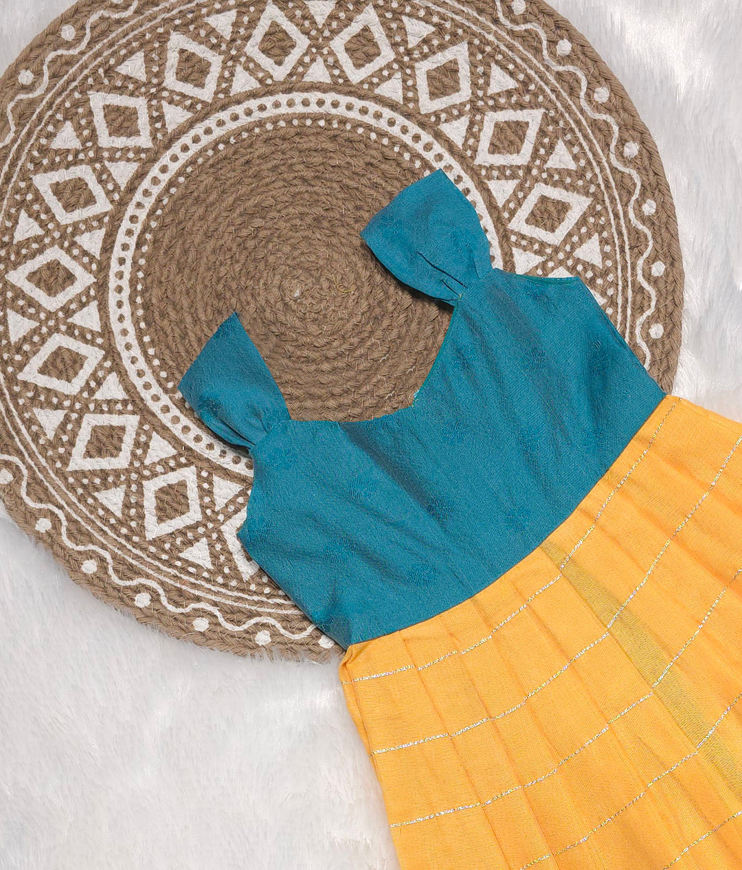 Iniya - Blue Yellow Frock Minipattu
