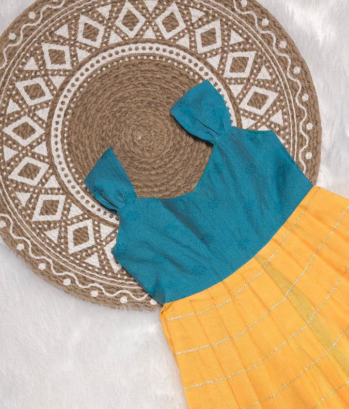 Iniya - Blue Yellow Frock Minipattu