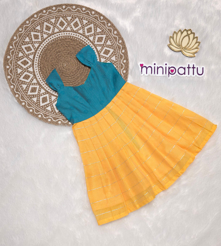 Iniya - Blue Yellow Frock Minipattu