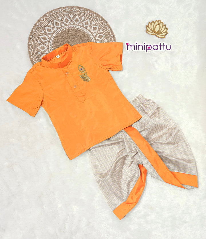 Velan - Thaipusam Mustard yellow kurta & Dhothi Set
