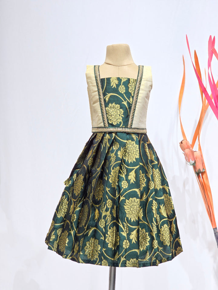 Devika - Green Brocade Minipattu