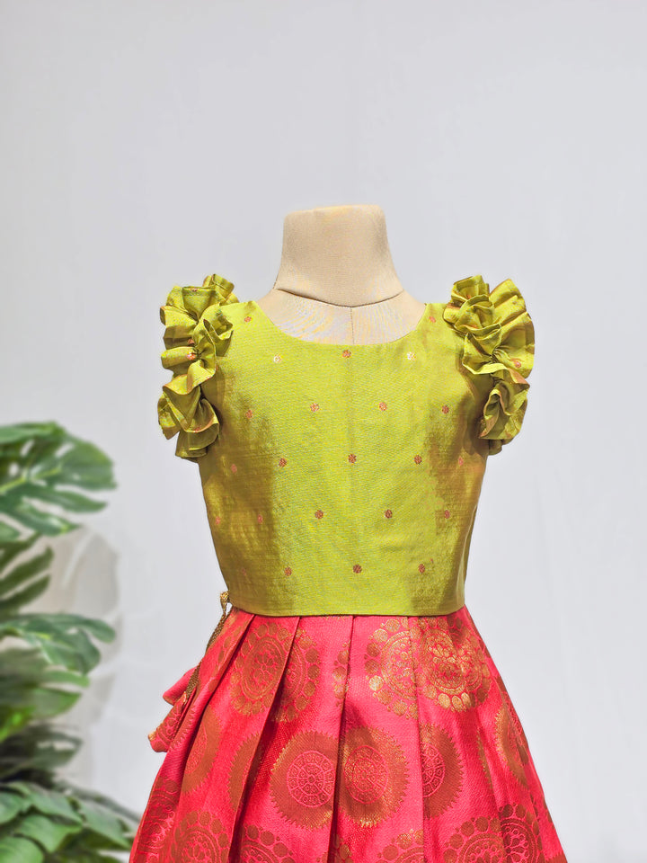 Amara - Leaf Green Pink Minipattu