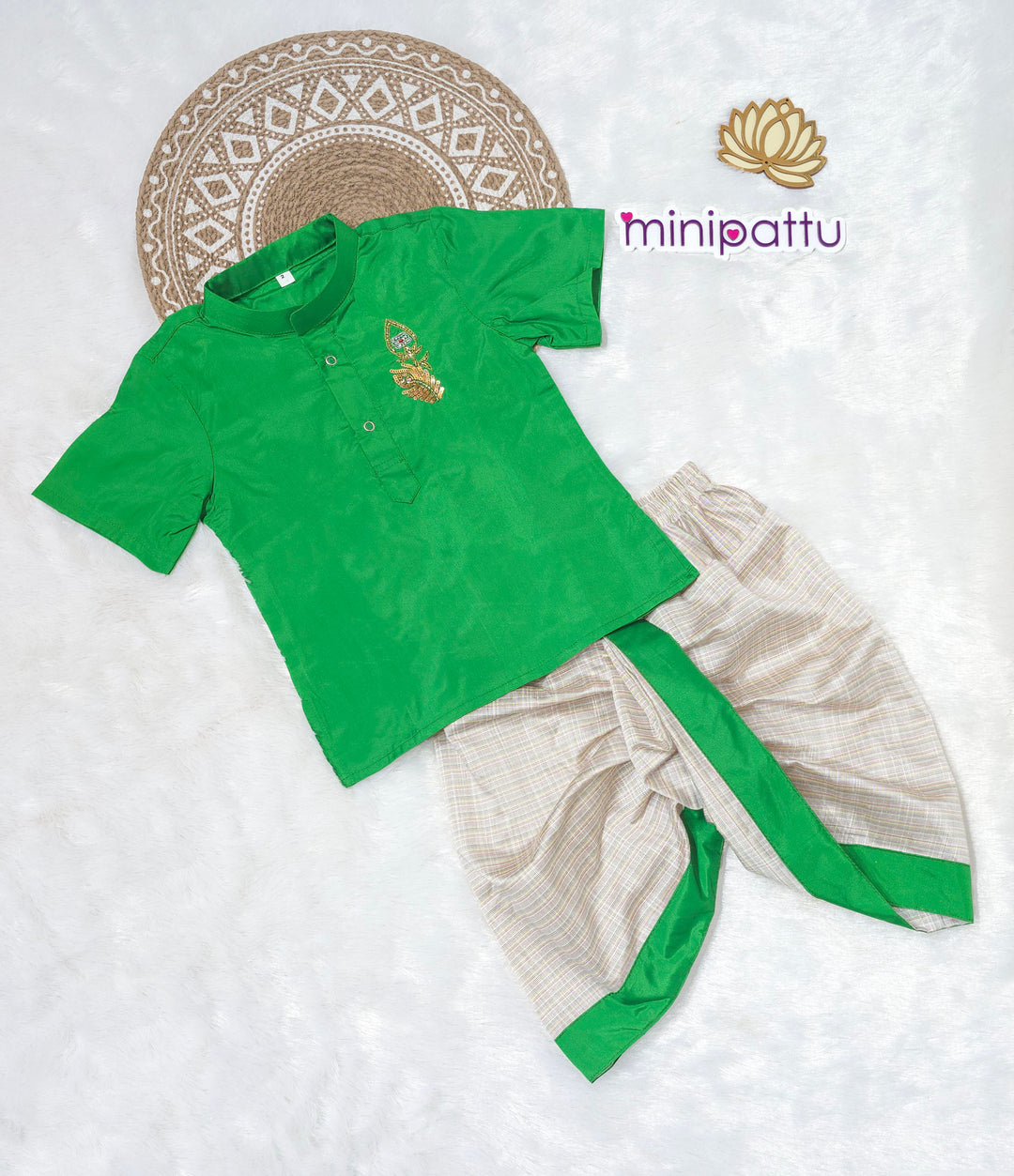 Velan - Thaipusam Green kurta & Dhothi Set