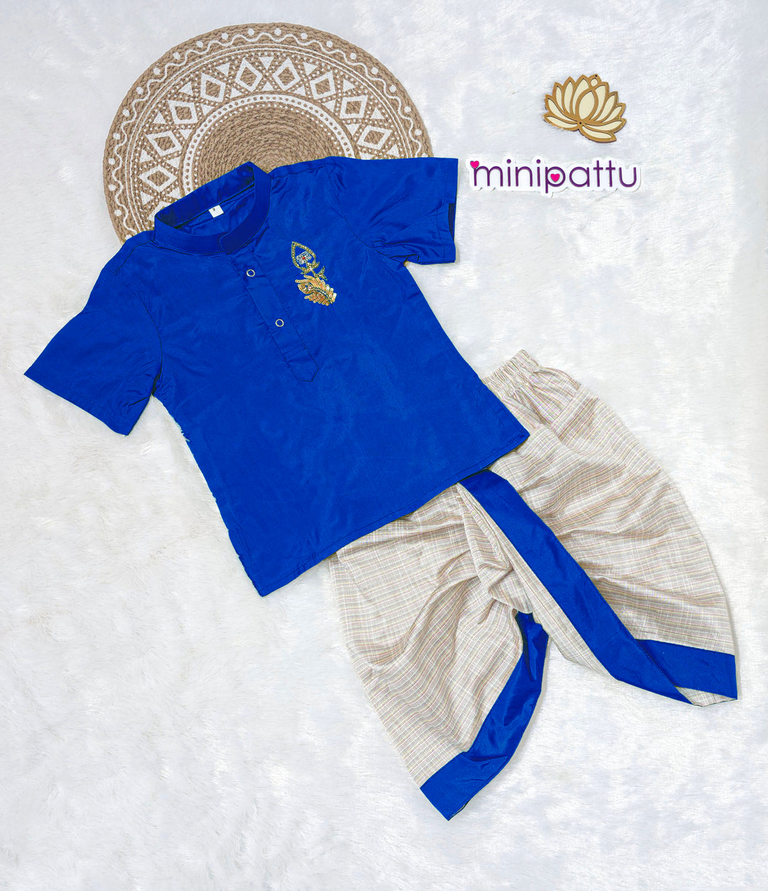 Velan - Thaipusam Blue kurta & Dhothi Set