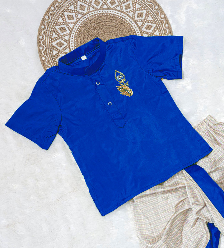 Velan - Thaipusam Blue kurta & Dhothi Set