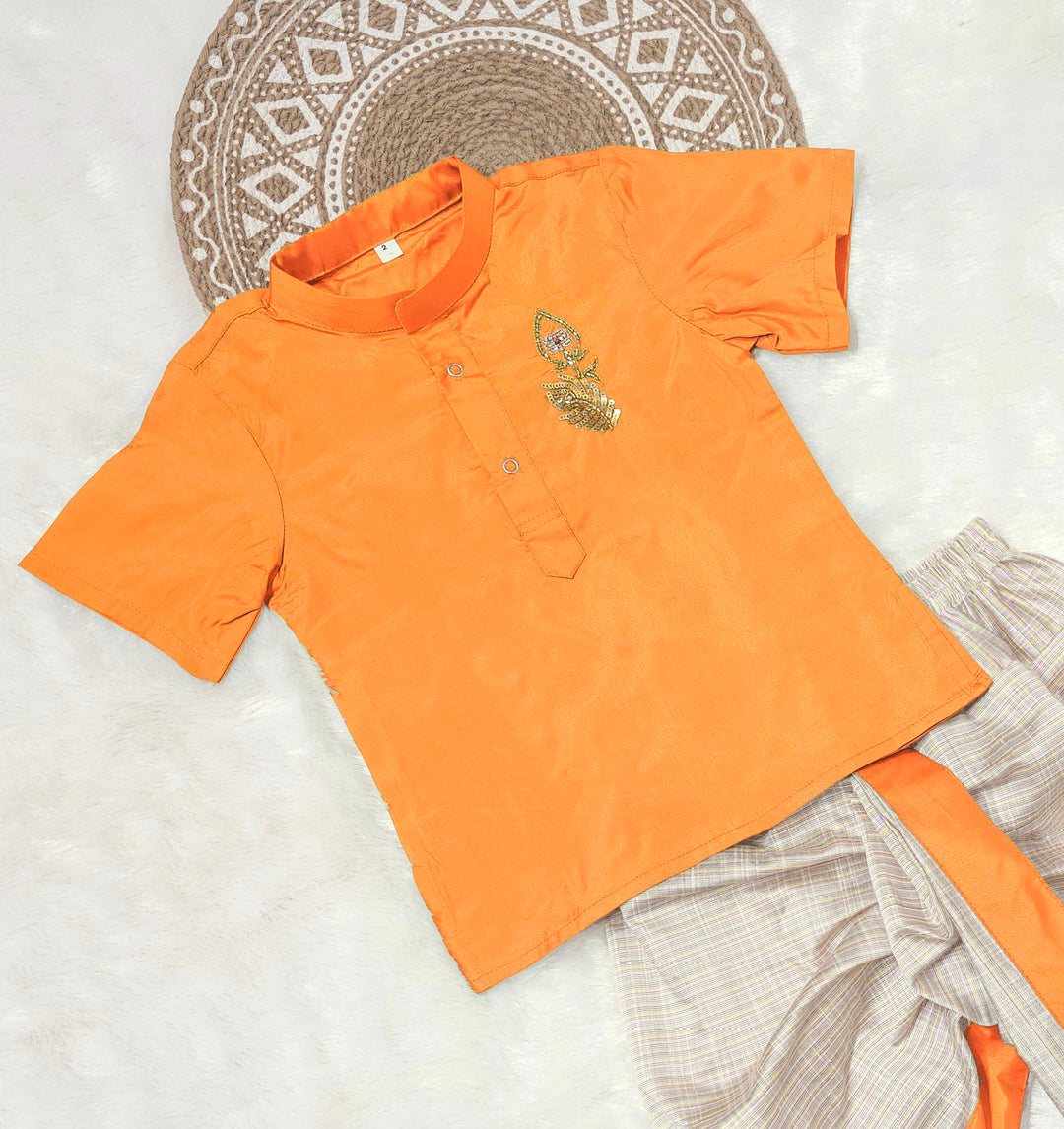 Velan - Thaipusam Mustard yellow kurta & Dhothi Set