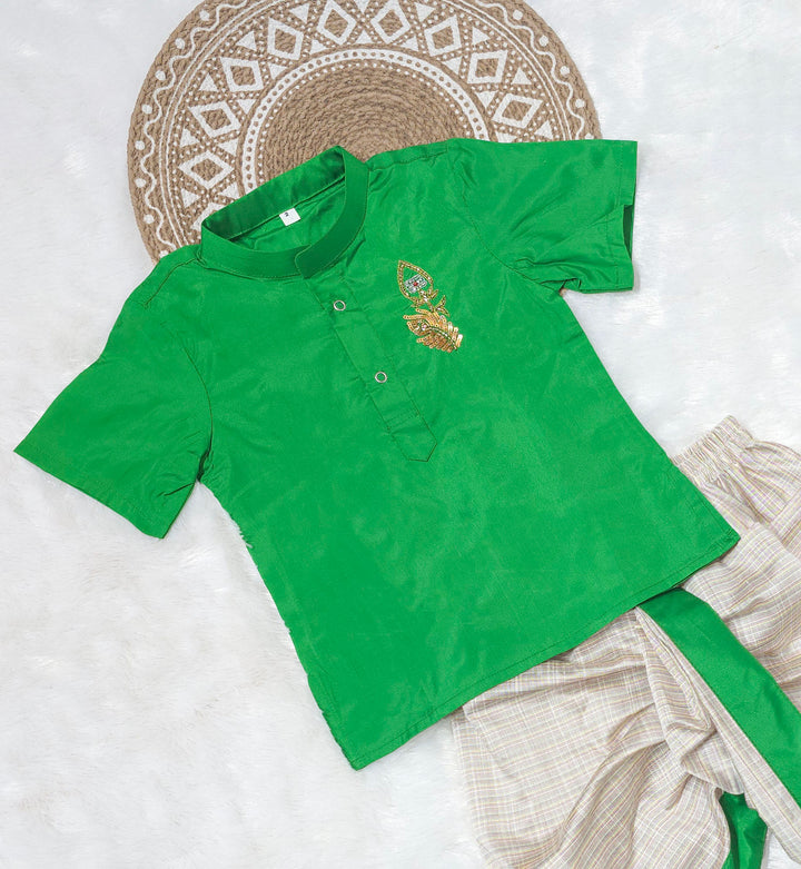 Velan - Thaipusam Green kurta & Dhothi Set