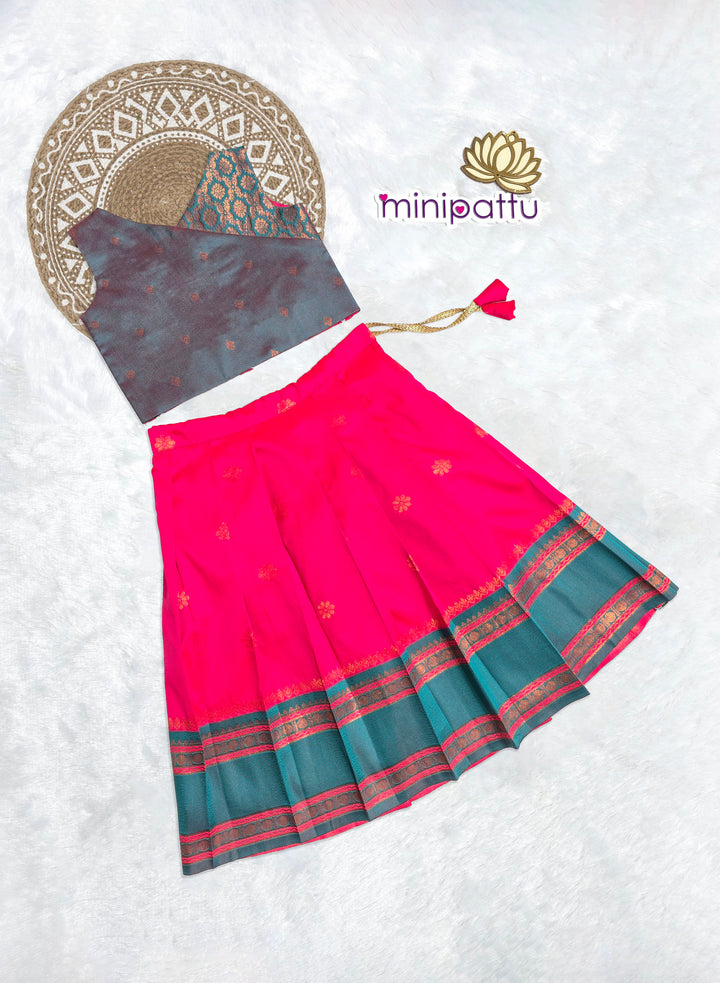 Shristi - Teal Hot Pink Designer Minipattu