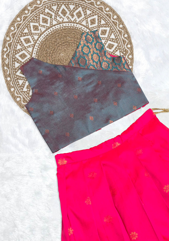 Shristi - Teal Hot Pink Designer Minipattu