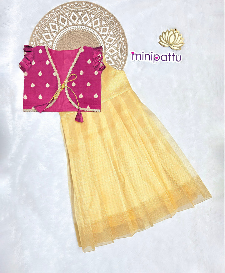 Mythili - Burgundy Golden 2 in 1 Designer MiniPattu
