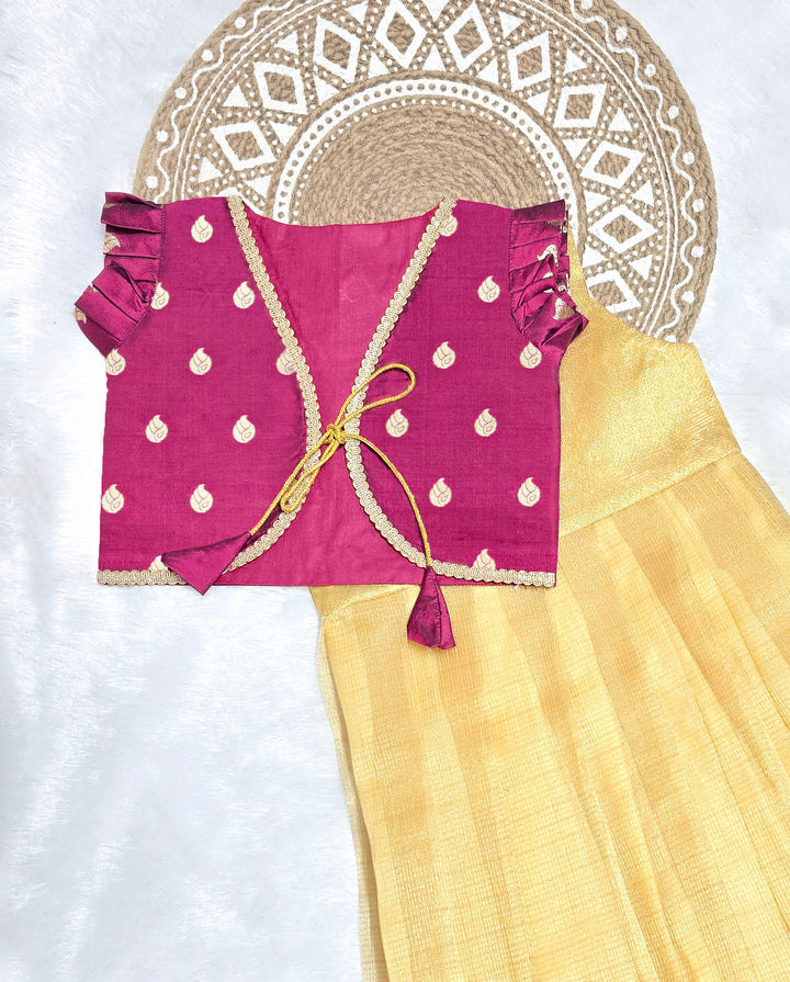 Mythili - Burgundy Golden 2 in 1 Designer MiniPattu