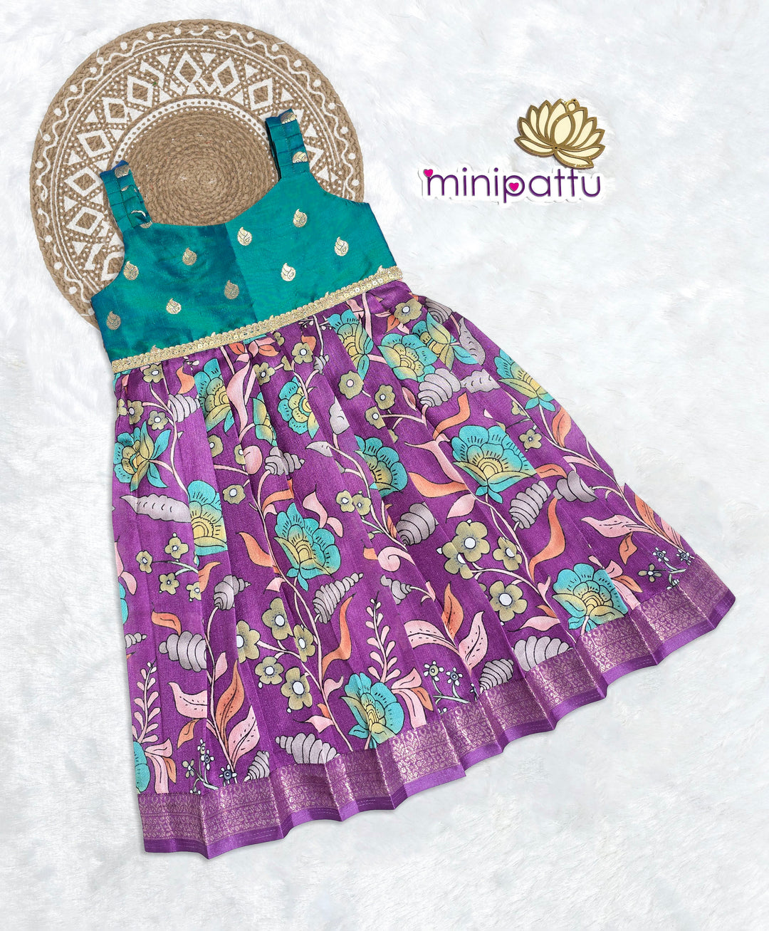 Yasvika - Teal Magenta Frock Minipattu