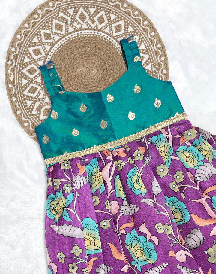 Yasvika - Teal Magenta Frock Minipattu