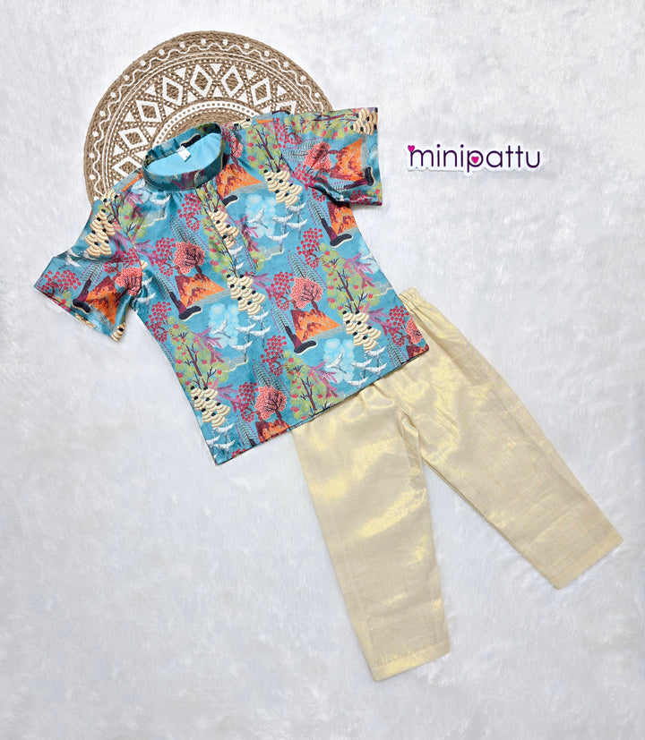Shreyan - Blue Kurta Shirt & Pant Set