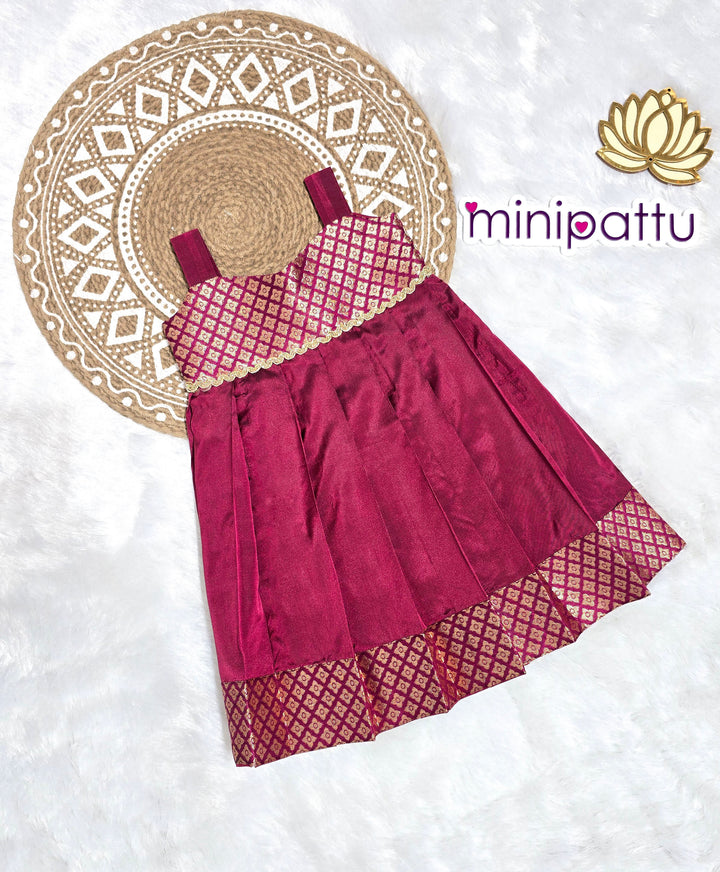 Laya - Burgundy Frock Minipattu