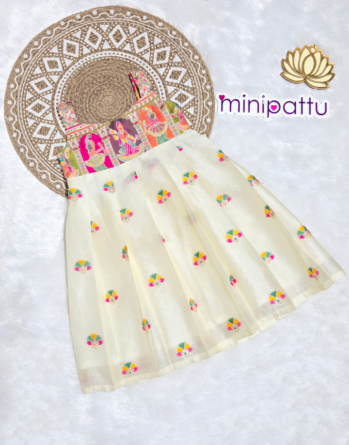 Rishika - Halfwhite Frock Minipattu