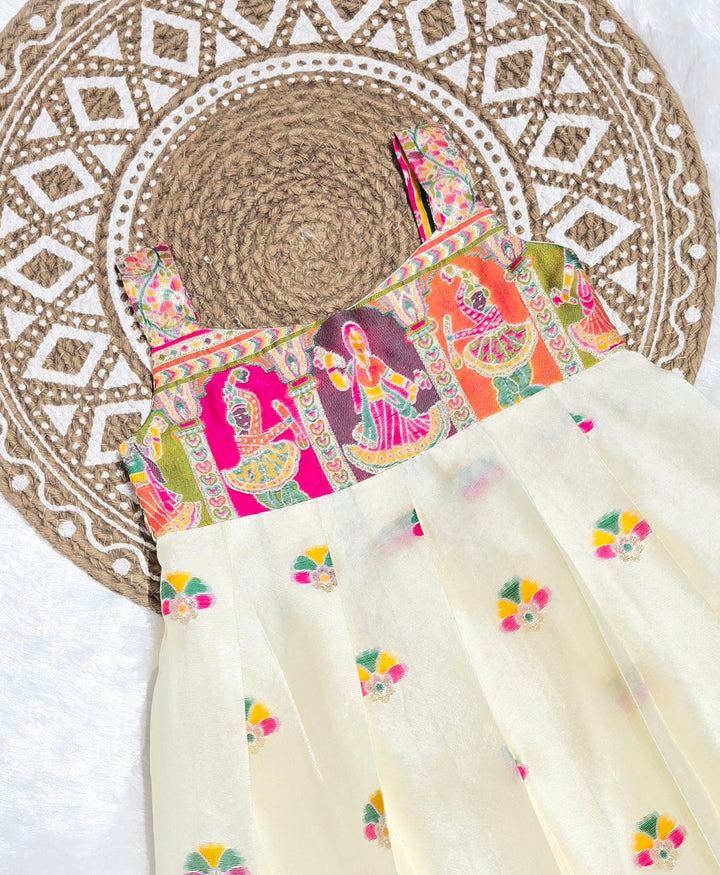 Rishika - Halfwhite Frock Minipattu