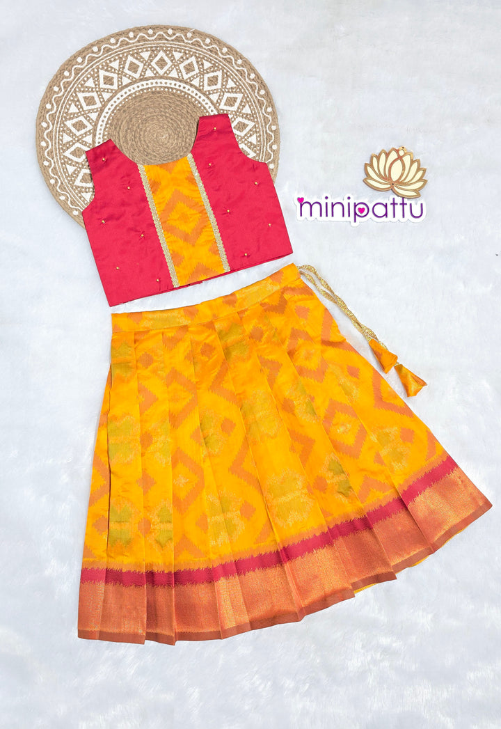 Srimathi - Maroon Yellow Designer Minipattu