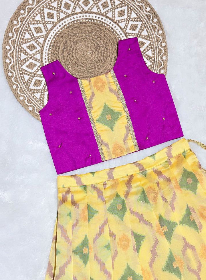 Srimathi - Magenta Lemon Yellow Designer Minipattu