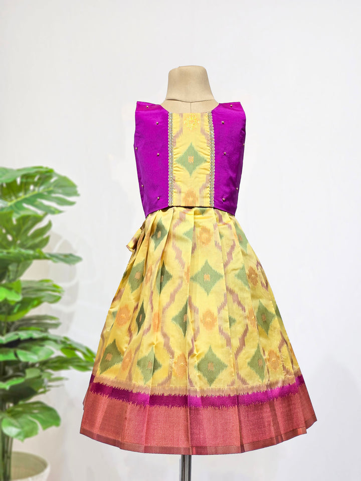 Srimathi - Magenta Lemon Yellow Designer Minipattu