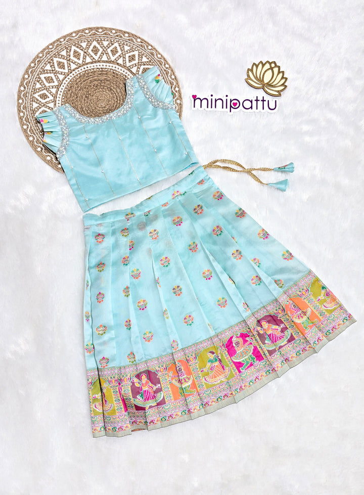 Dandiya -Blue  Designer Minipattu