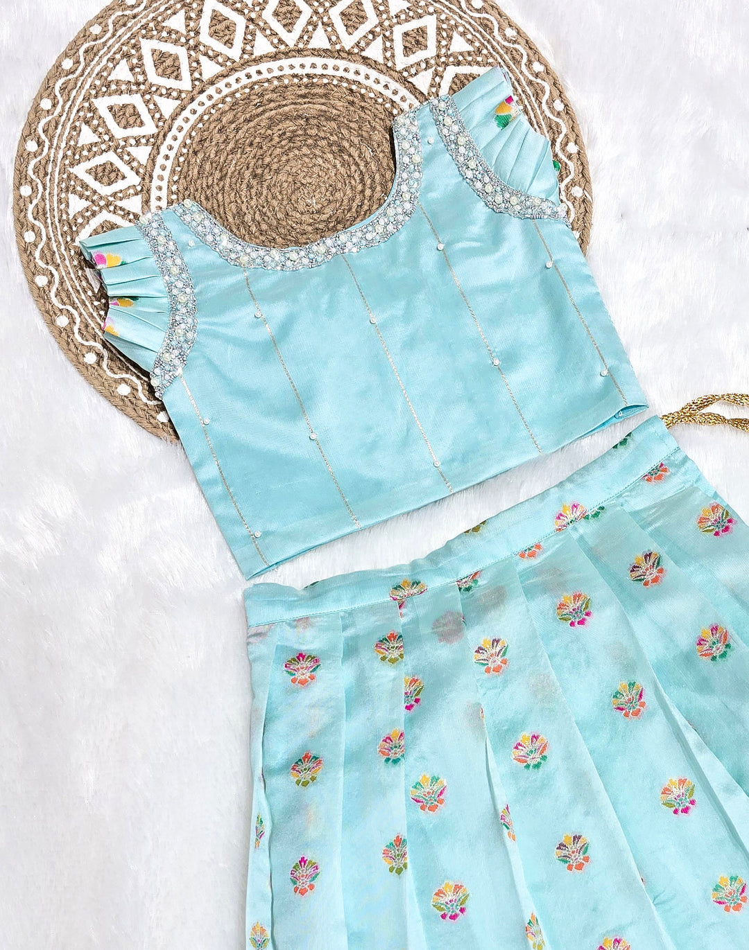 Dandiya -Blue  Designer Minipattu