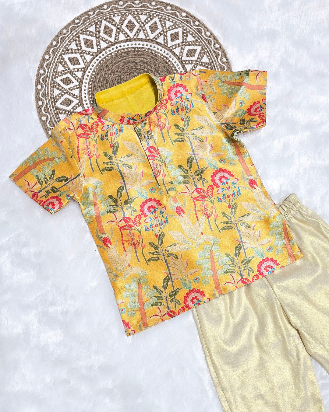 Arjun - Yellow Kurta Shirt & Pant Set