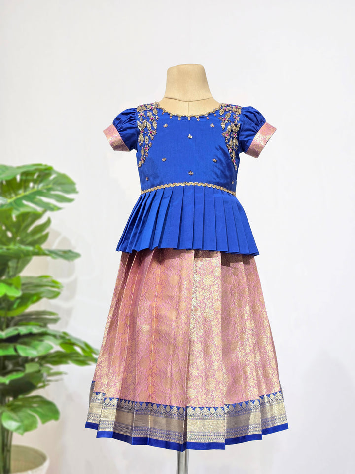 Ananya - Blue Pattu Pavadai Minipattu