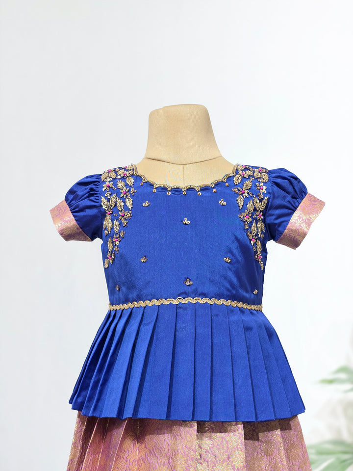 Ananya - Blue Pattu Pavadai Minipattu