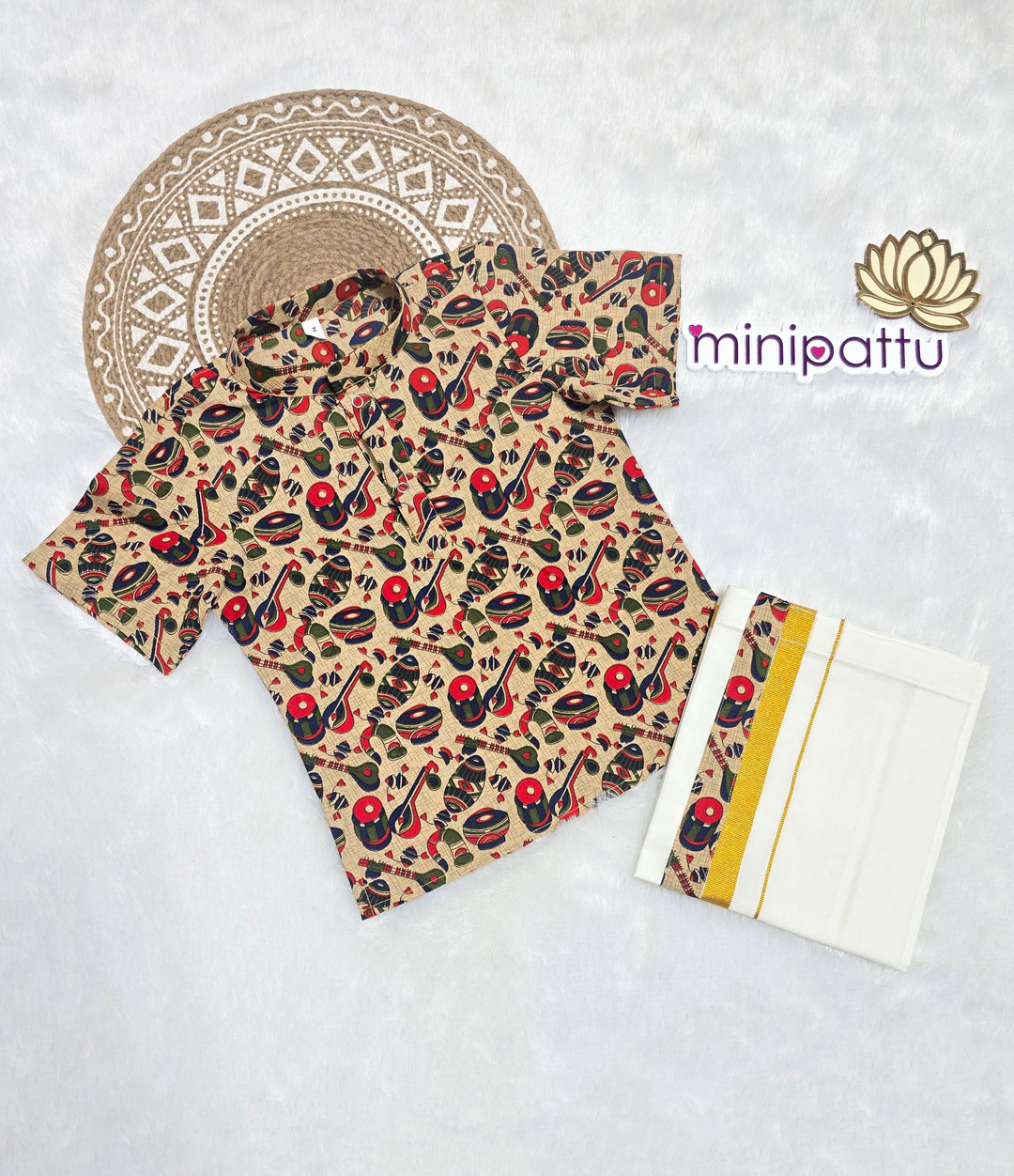 Kavin - Beige Kurta Shirt & Vesti Set