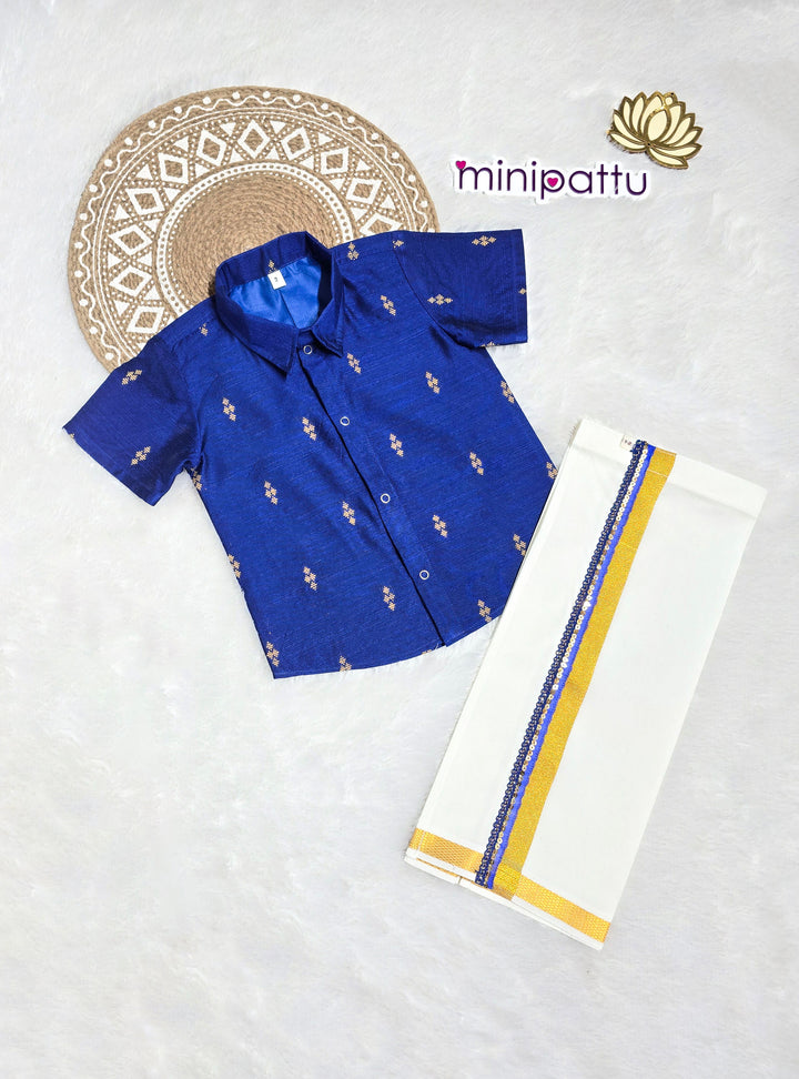 Saran - Blue Shirt & Vesti Set