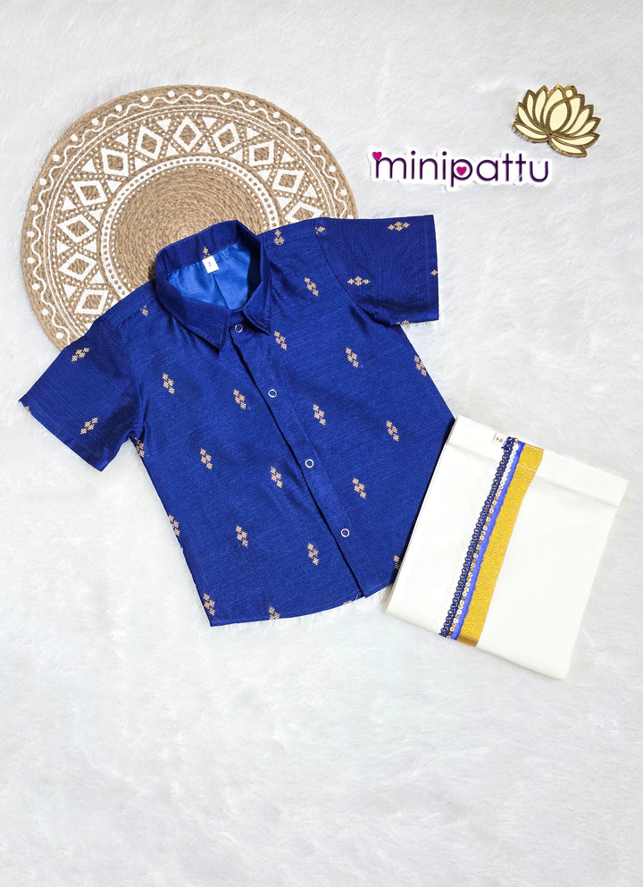 Saran - Blue Shirt & Vesti Set