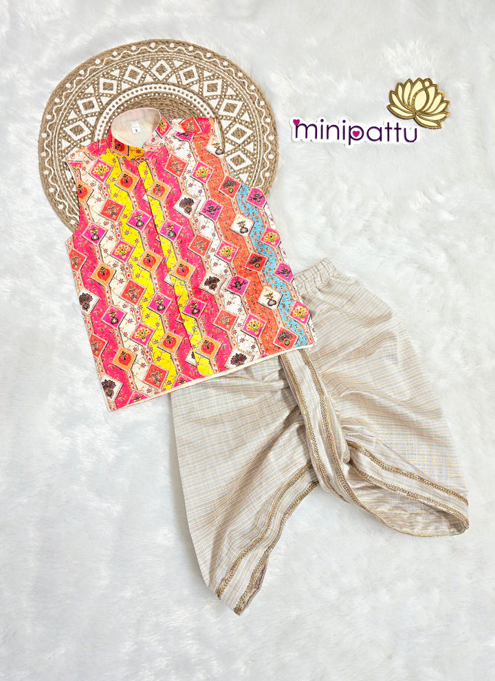 Dev - Multi Color Kurta & Dhothi Set
