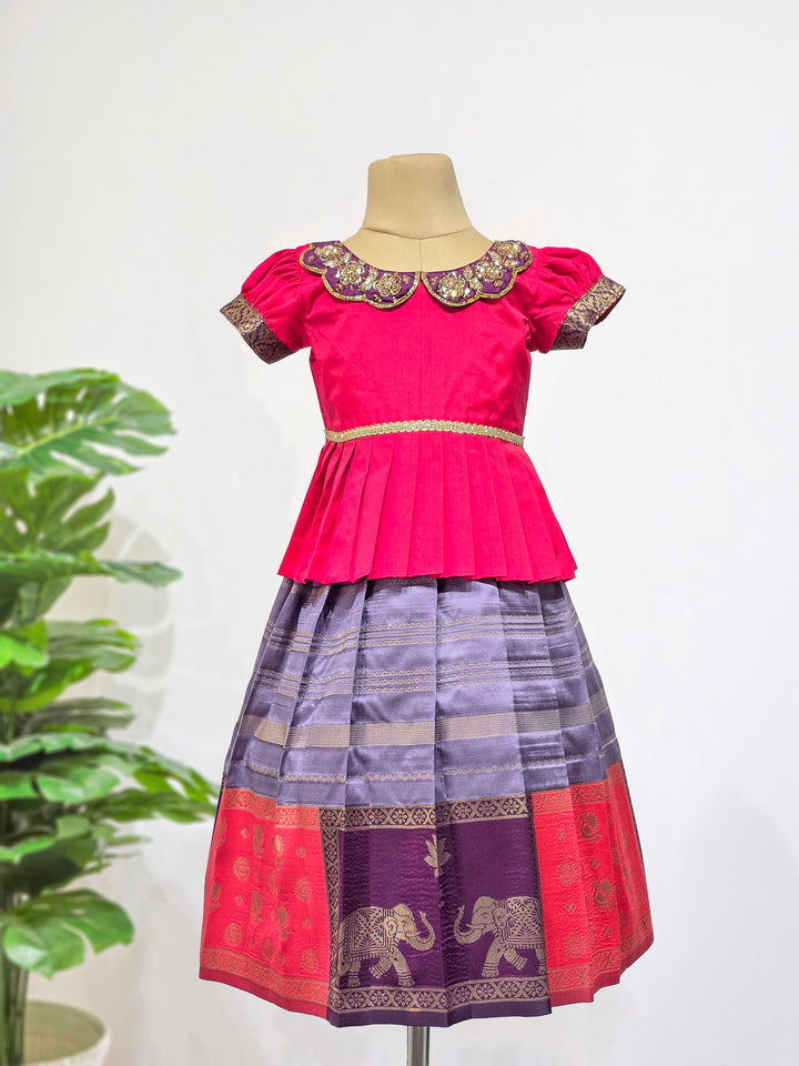 Sadhana - Purple Pink Pattu Pavadai Minipattu
