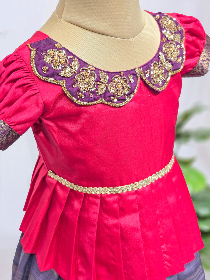Sadhana - Purple Pink Pattu Pavadai Minipattu