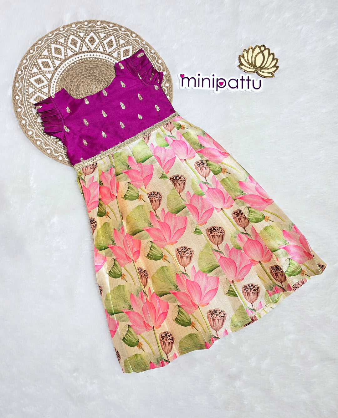 Anusha - Magenta Frock Minipattu