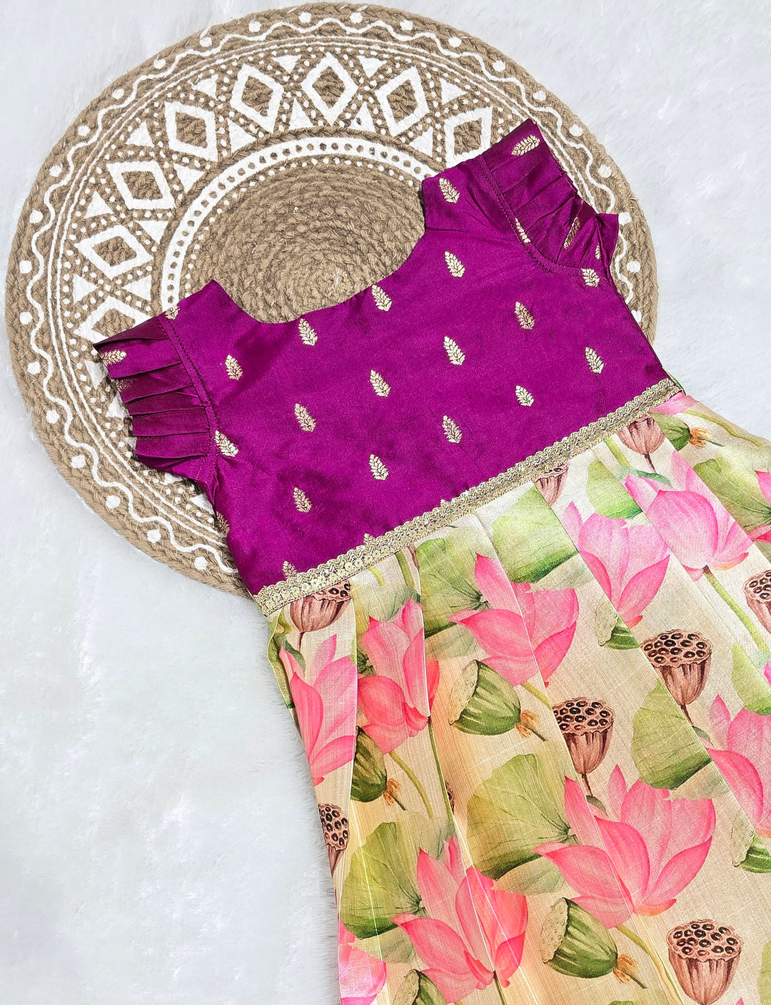 Anusha - Magenta Frock Minipattu