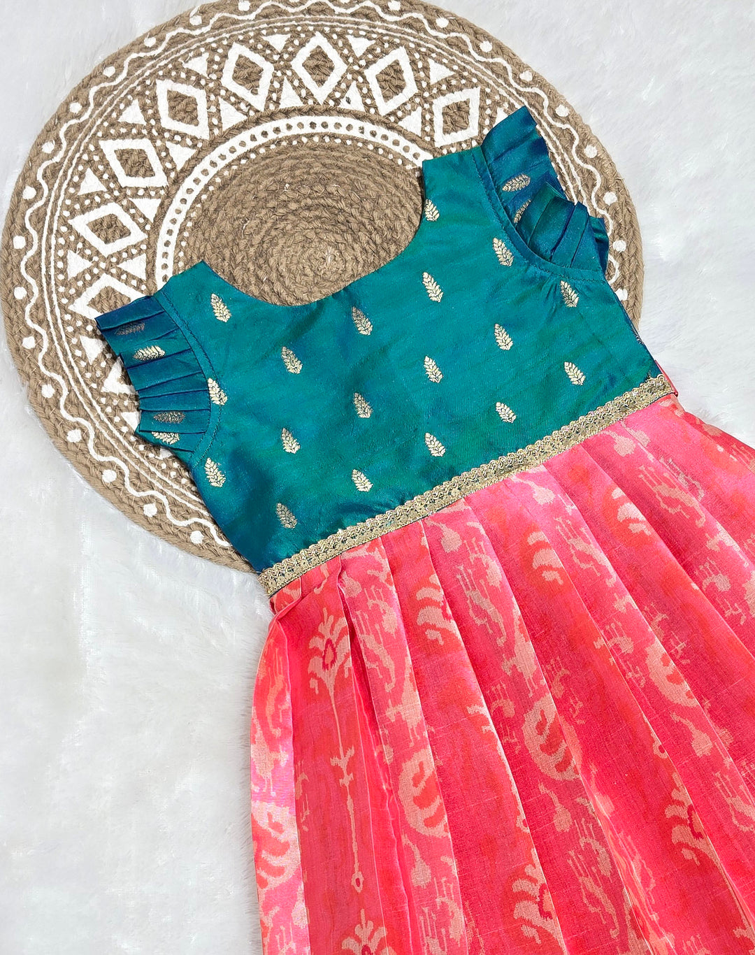 Anusha - Teal Green Frock Minipattu
