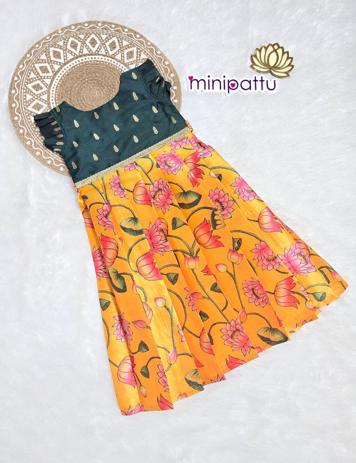 Anusha - Dark Green Frock Minipattu