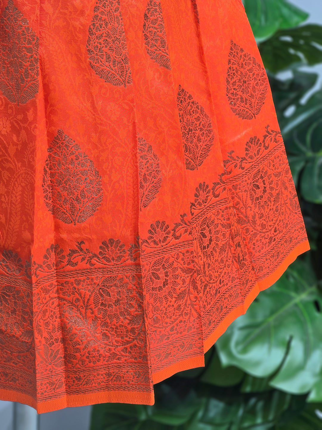 Avanthika - Blue Orange Pattu Pavadai Minipattu