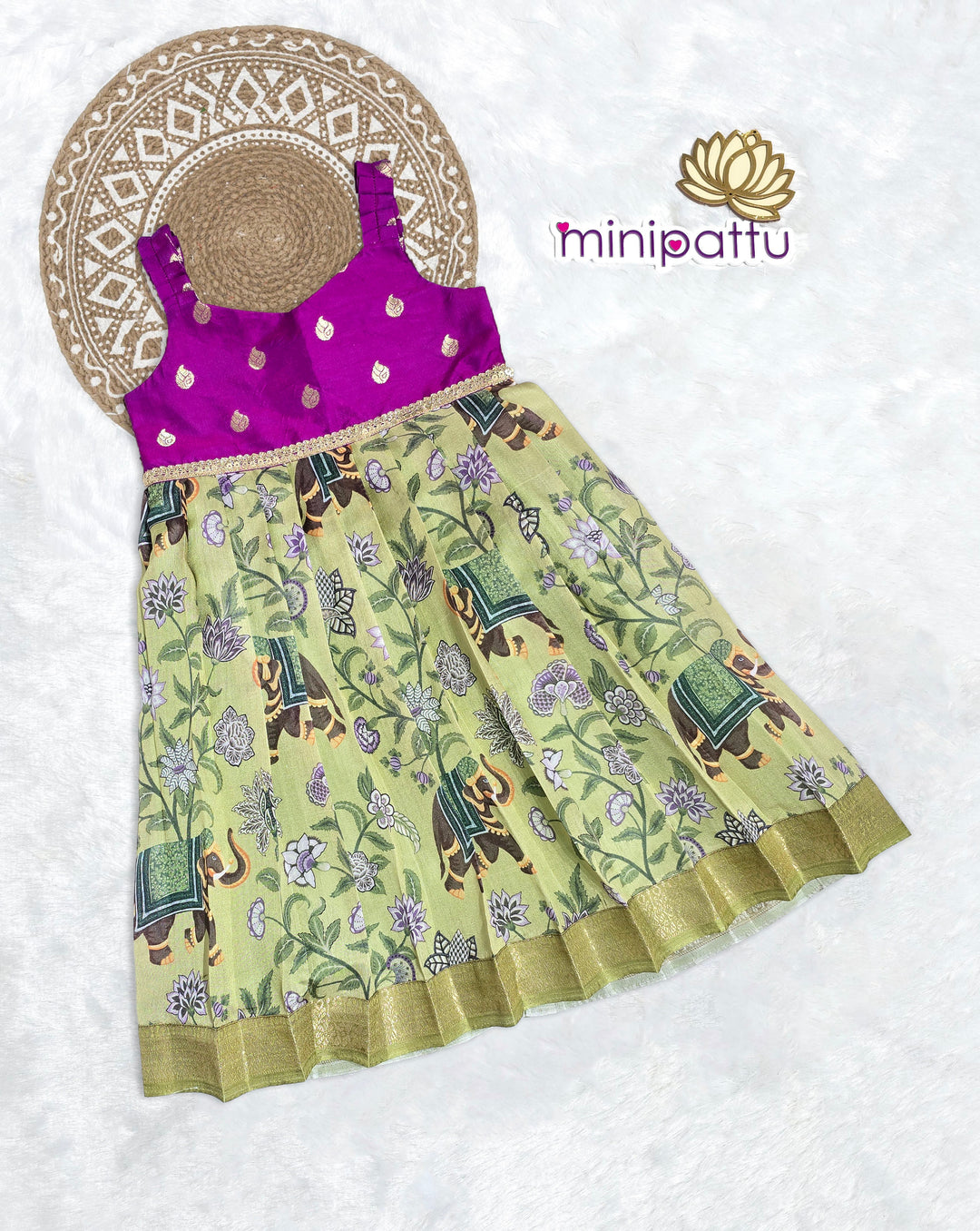 Yasvika - Magenta Green Frock Minipattu