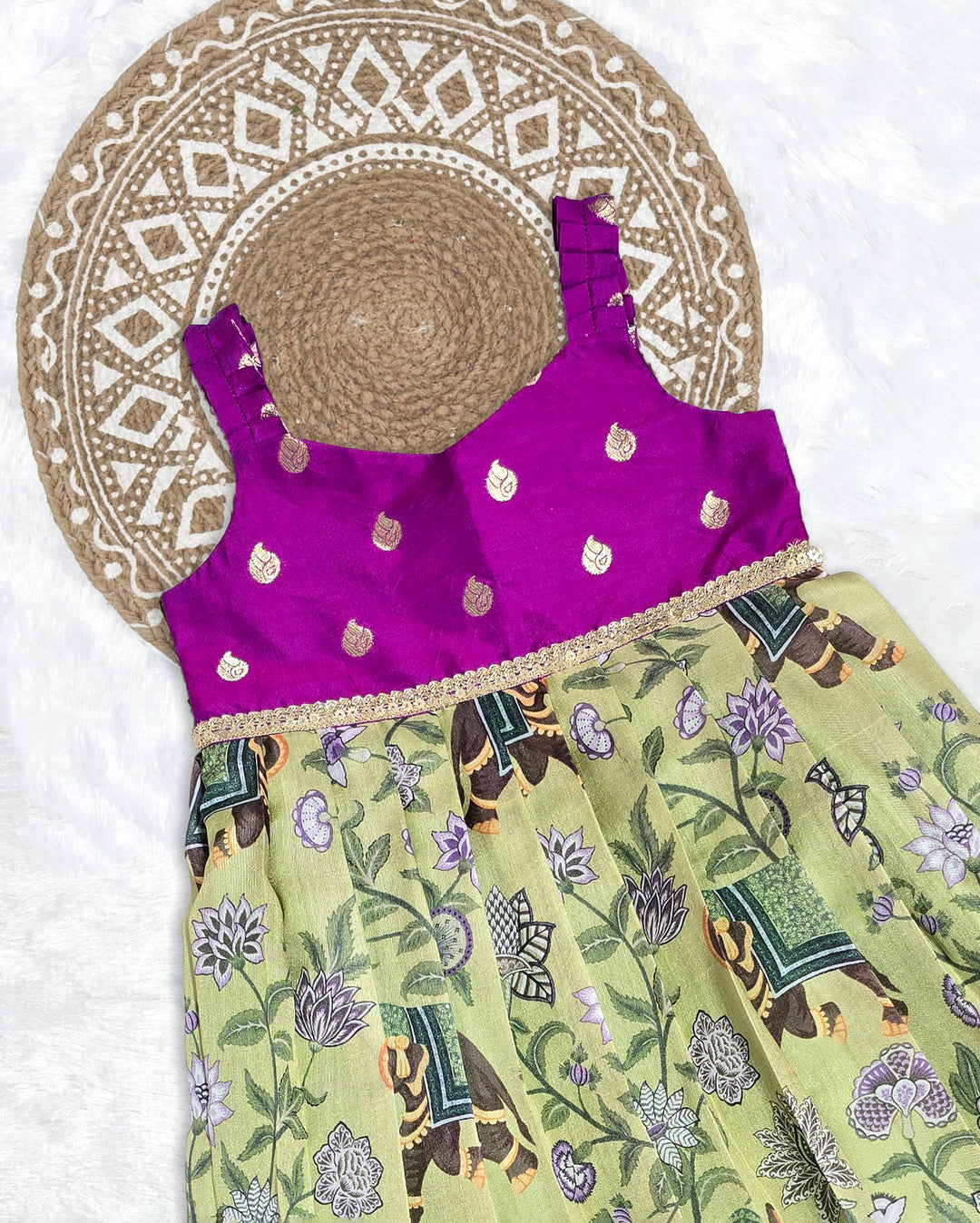 Yasvika - Magenta Green Frock Minipattu