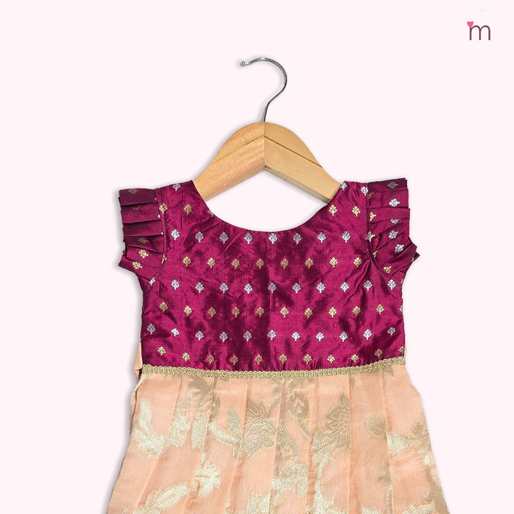 Deepthi - Burgundy Peach Frock Minipattu