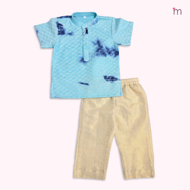 Vaibhav - Blue Tie & dye Kurta & Pant set