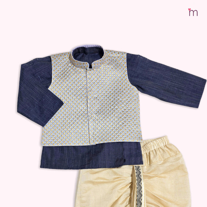 Nishaan - Grey Blue Sherwani set