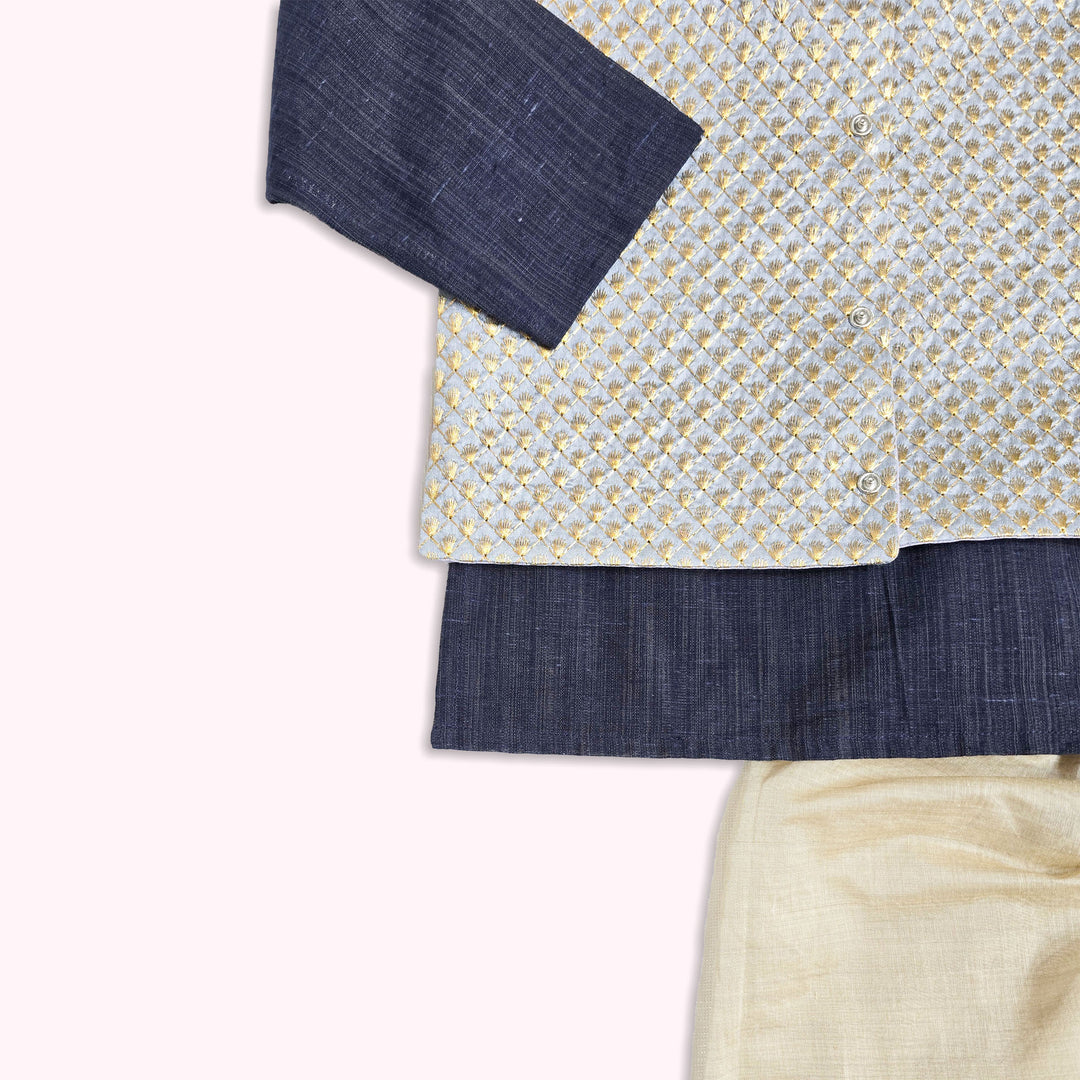 Nishaan - Grey Blue Sherwani set