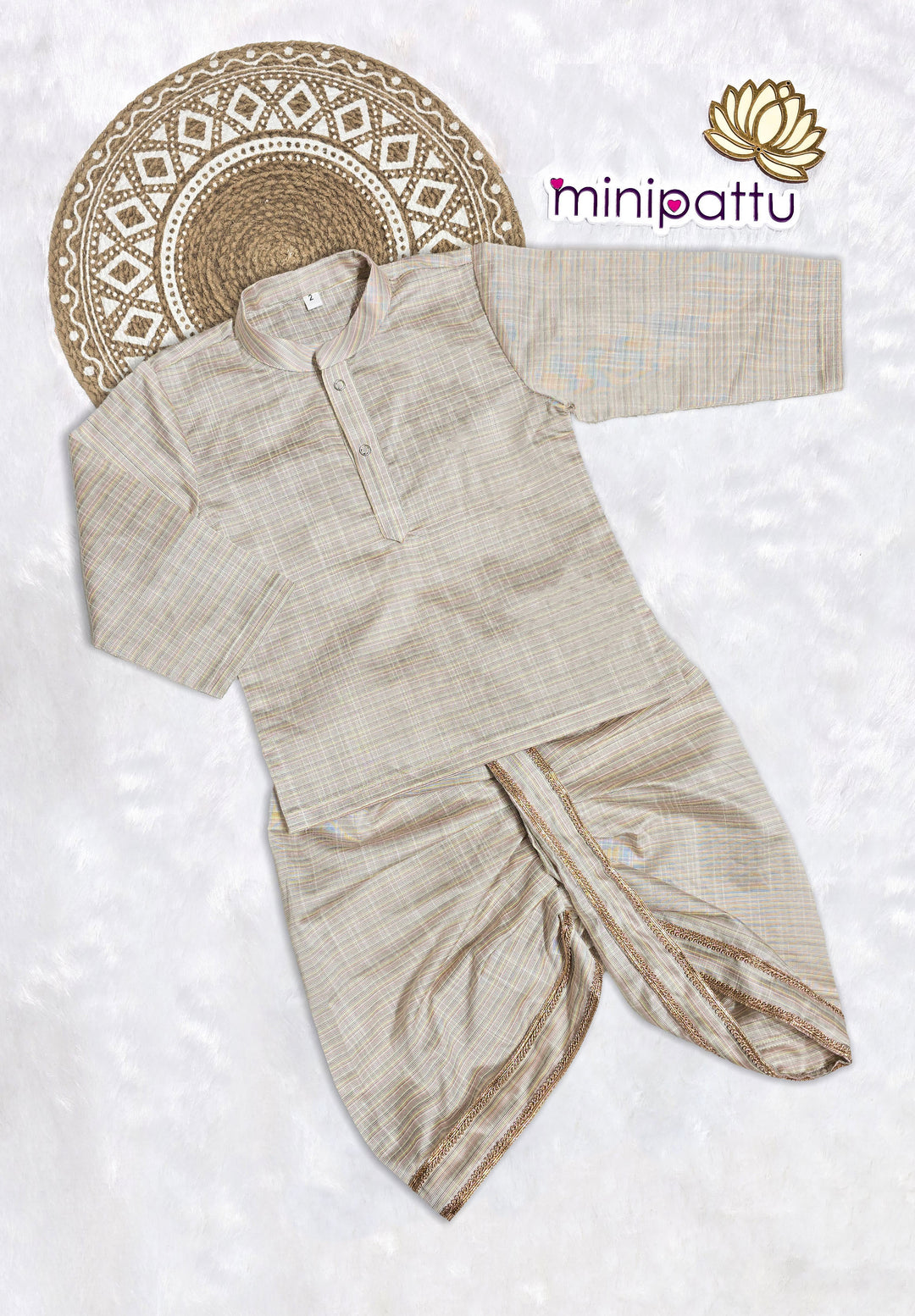 Nishaan - Maroon Kurta Coat & Dhothi Set